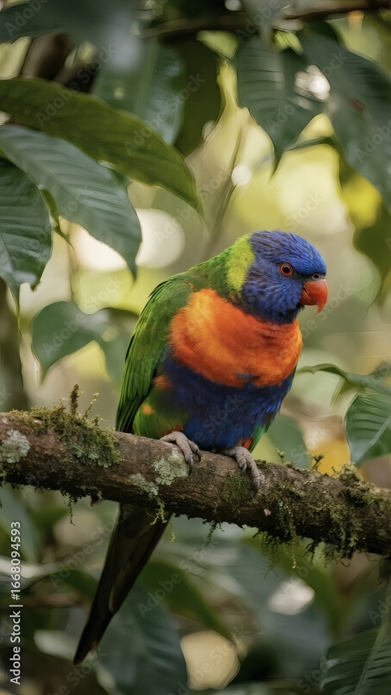 Obraz premium Tropical Bird Perched Gracefully in Natural Habitat