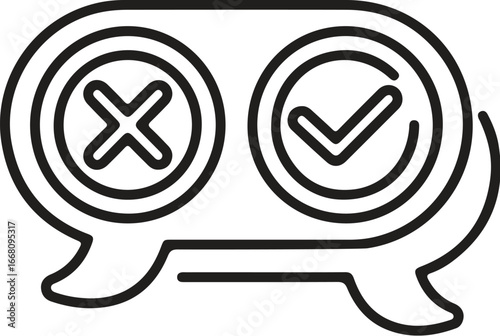 declined approved form icon vector illustration