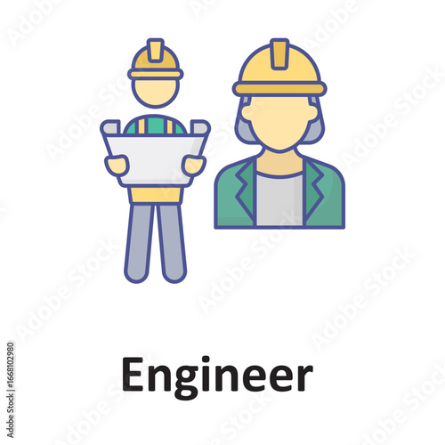 Engineer  Vector Icon which can easily modify or edit