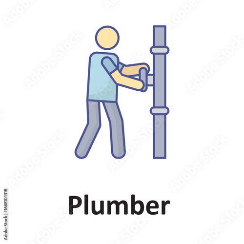 Plumber Vector Icon which can easily modify or edit