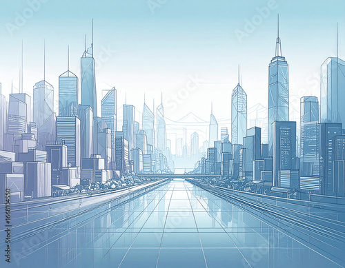 Creative Line Drawing Future Concept Minimal Illustration
