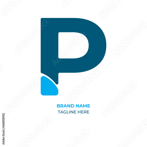 Vector P letter logo design. Abstract P unique, simple logo design.