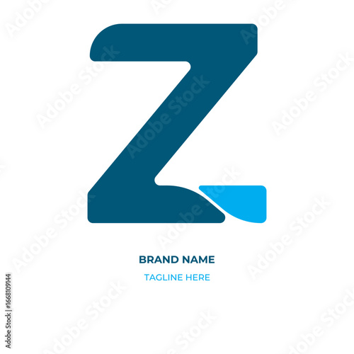 Z letter logo design. Vector Z blue color letter logo design. Abstract letter logo design.