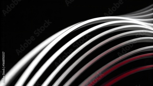 Spiral Metallic Rings on Black – Abstract Geometry, Depth Illusion, Futuristic Coil Design