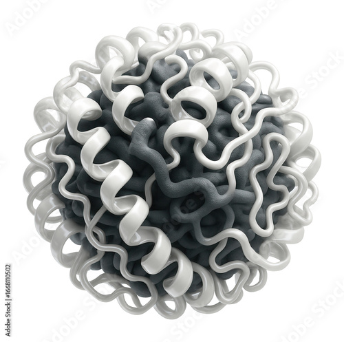 Globular protein structure with a rounded, compact, and spherical form