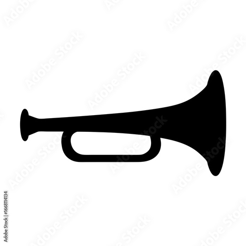 Elegant Silhouette of a Trumpet, a Symbol of Music and Celebration