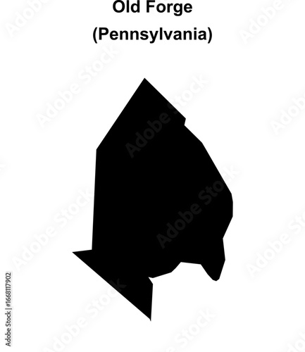 Old Forge (Pennsylvania) blank outline map