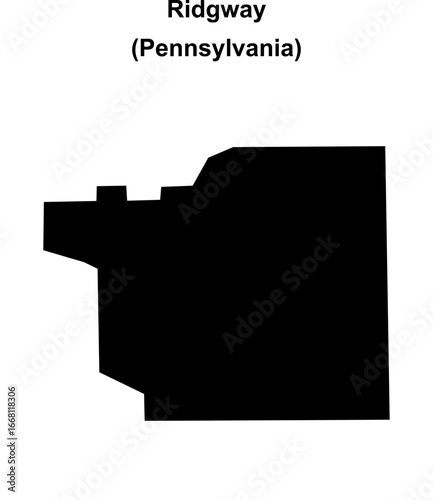 Ridgway (Pennsylvania) blank outline map