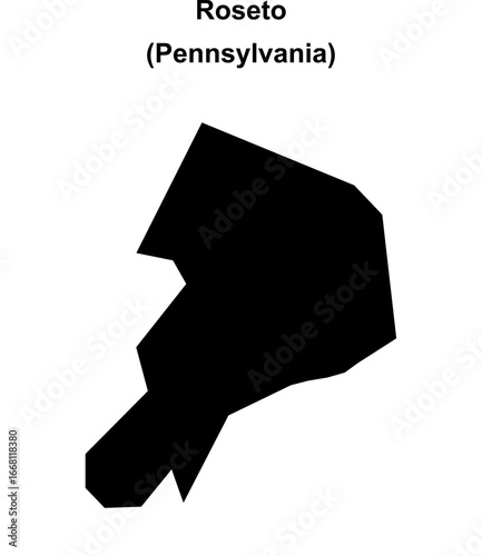 Roseto (Pennsylvania) blank outline map