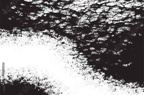 Black and White Cracked Grunge Texture | Distressed Abstract Background for Design Projects