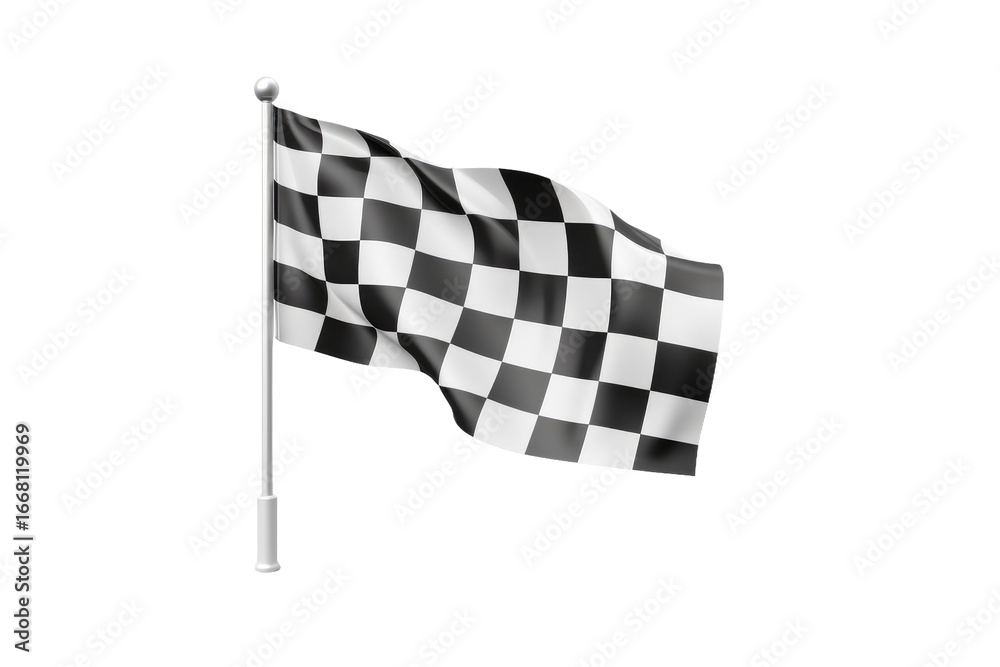 Fototapeta premium Racing Flag. White or PNG Transparent Background.
