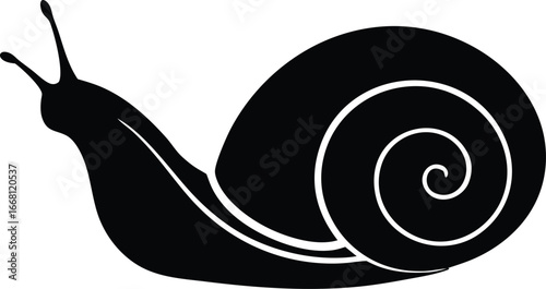 snail icon silhouette vector illustration.