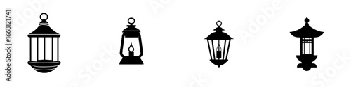 Various lantern designs showcasing traditional styles and modern interpretations in a minimalist layout