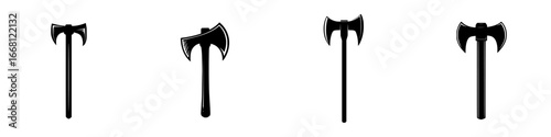 Various styles of axes displayed in a minimalist design for potential crafting or decoration use