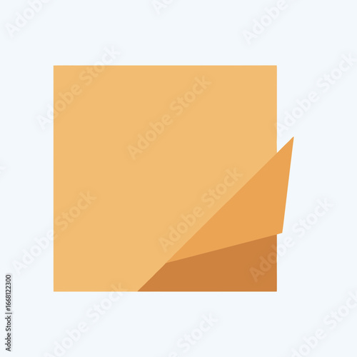 Orange sticky note with a corner peeled back.