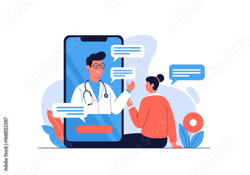 Virtual medical consultation app interface design for remote patient care and healthcare communication