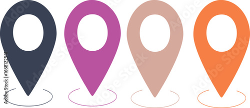 Vibrant Set of Location Pin Icons for GPS, Navigation, and Mapping – Colorful Map Pointers for Digital Interfaces