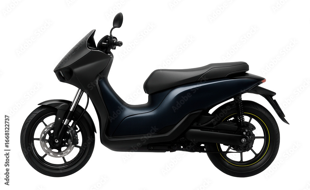 Obraz premium Moped with an aggressive front cowl and inverted front forks