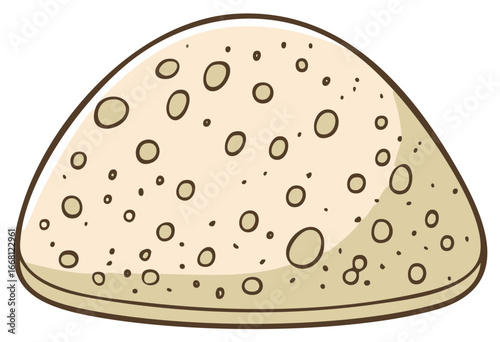 Single Flatbread with Small Dark Spots for Tortillas or Wraps Illustration