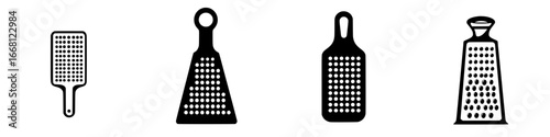 Different types of graters displayed in a simple layout suitable for kitchen use