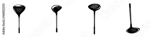 Different types of golf clubs showcased to illustrate the variety for players in golf