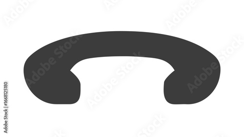 A simple stylized graphic representation of a dark gray horseshoe shape against a solid black background conveying a sense of luck or protection