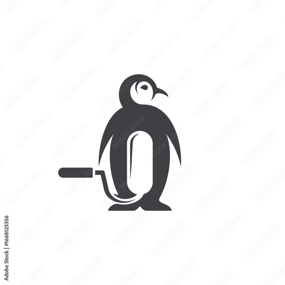 Fototapeta premium Pinguin logo design with paint unique concept