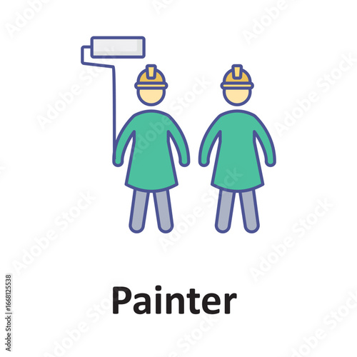 Painter Vector Icon which can easily modify or edit