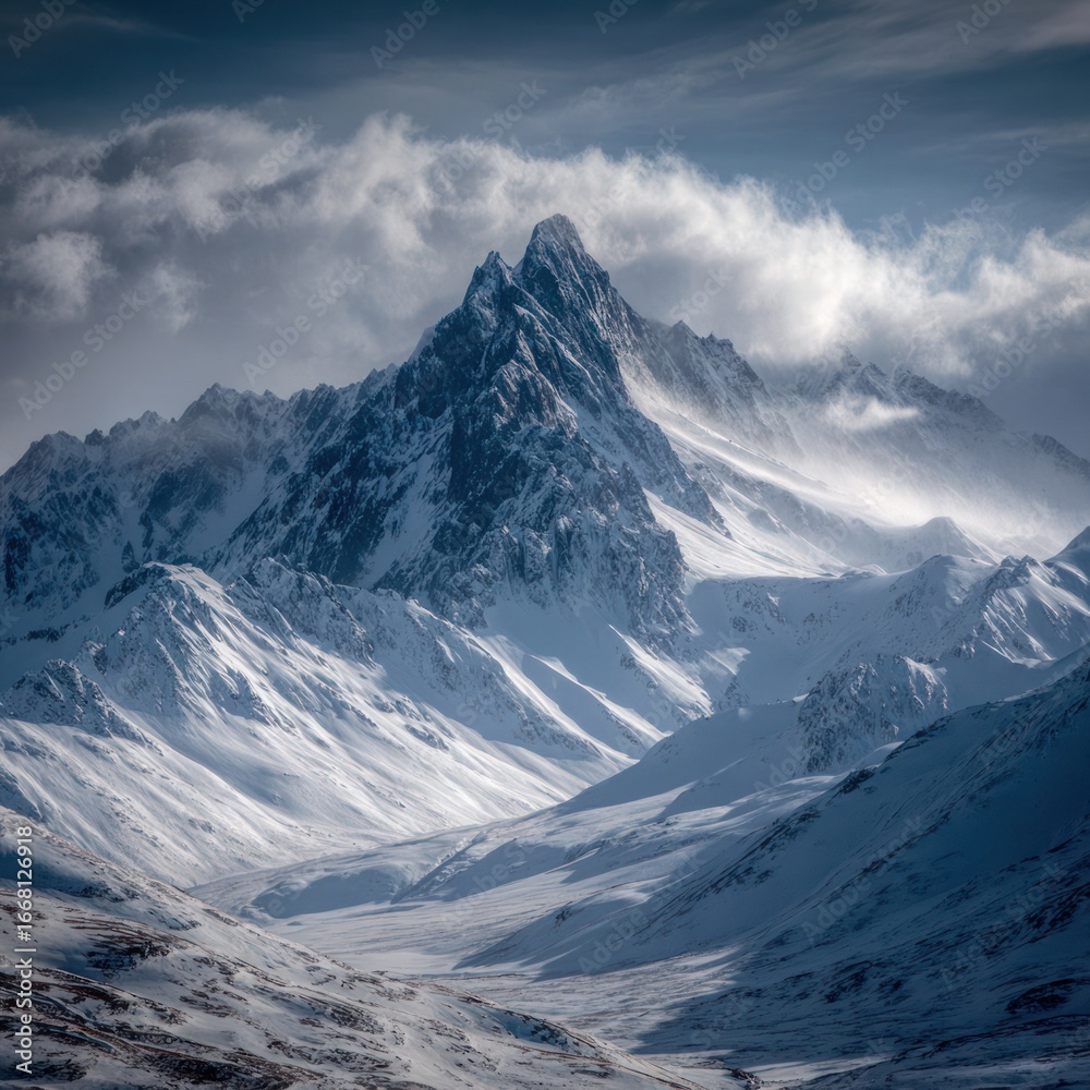 Obraz premium breathtaking wilderness snowy mountain Alaska