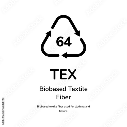 Biobased Textile Fiber 64 eco recycle label