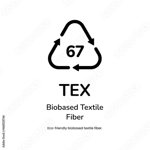 Biobased Textile Fiber 67 eco recycle label