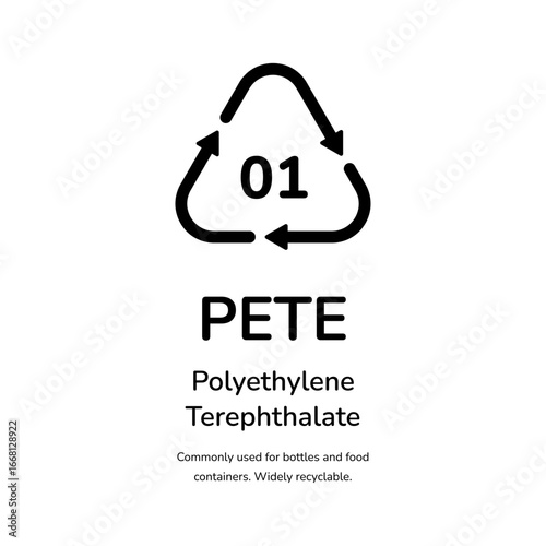 PETE Plastic eco recycle label