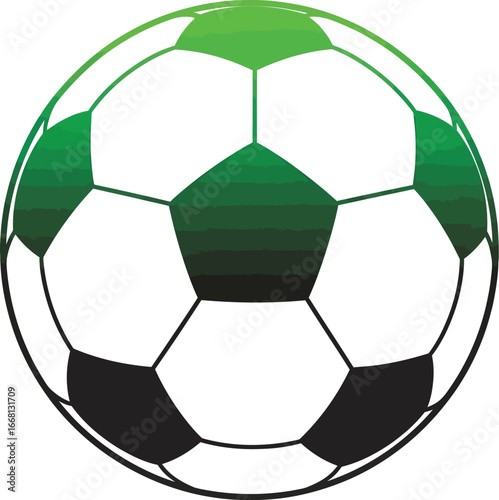 Vector art of a soccer ball with a green gradient