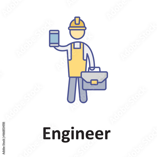 Engineer Vector Icon which can easily modify or edit