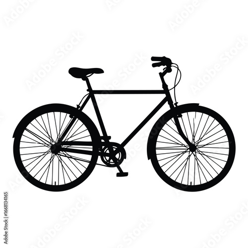 Classic bicycle silhouette for urban commuting and recreational cycling adventures silhouette