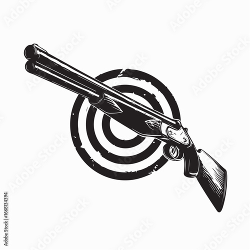 Hunting Shotguns With Target Image vector isolated on white background