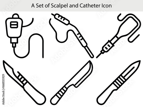 Medical instruments including scalpels and catheters surgery healthcare