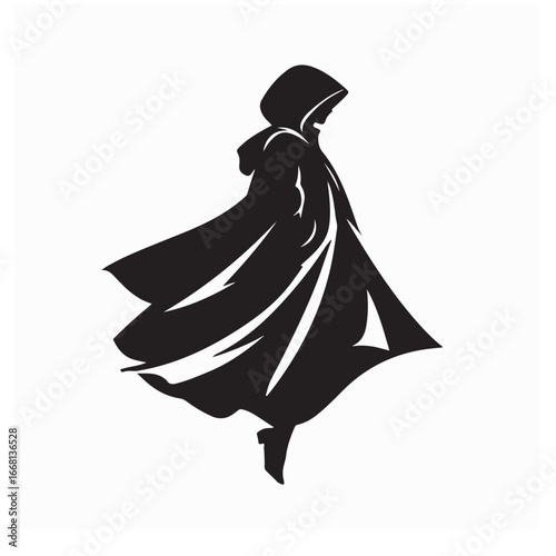 Simple raincoat line art logo design vector on white background