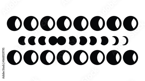 Celestial cycle progression detailed depiction of lunar phases and astronomical cycles for educational and scientific representation