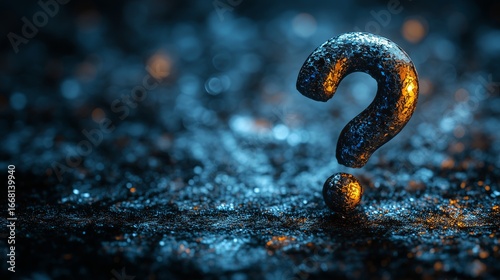 Black and blue question marks background. 3D Rendering.