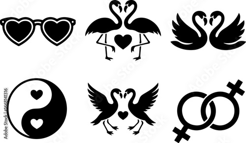 Love and Relationship  heart, love Symbols Vector Bundle