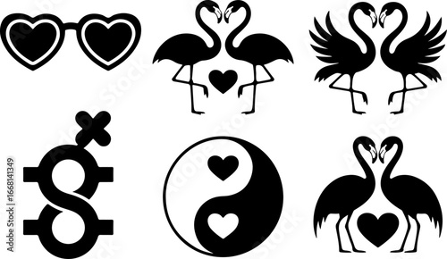 Love and Relationship  heart, love Symbols Vector Bundle