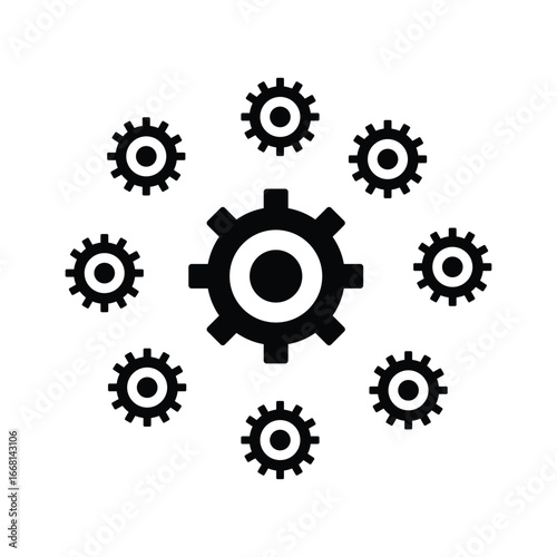 Business Gear Process Minimalist Design
