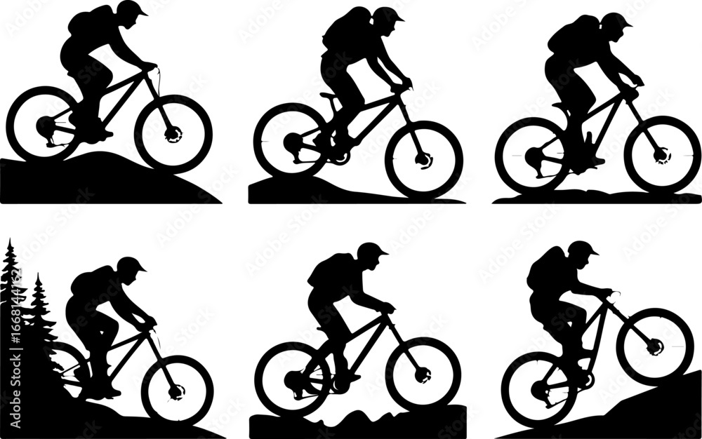 Obraz premium Mountain Biking Adventure Vector Bundle