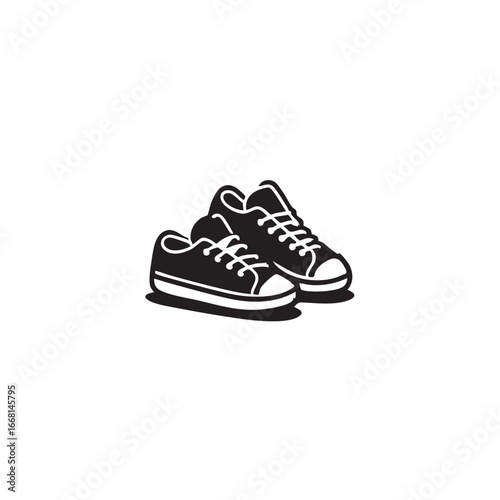 Black and white sneakers vector illustration: shoes graphic for design projects eps silhouette