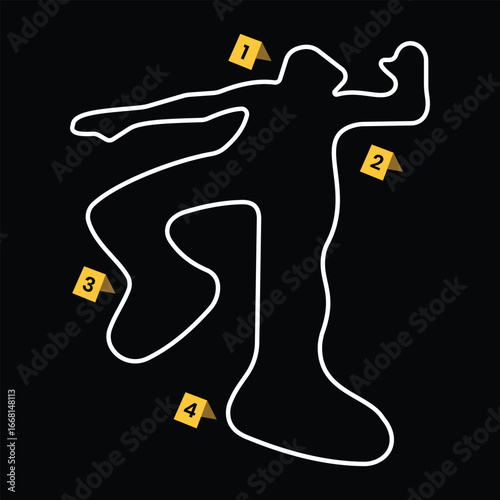 Crime scene investigation icon, Out line icon of Crime scene investigation vector illustration.