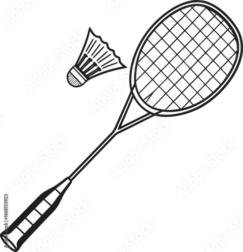 Vector Illustration of Badminton Racket