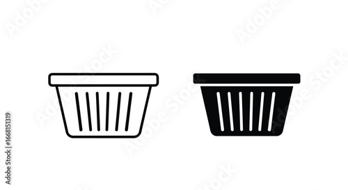 Black and White Basket Icon Design