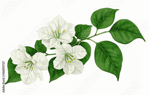 Paper Blush White bougainvillea isolated watercolor vector illustration svg