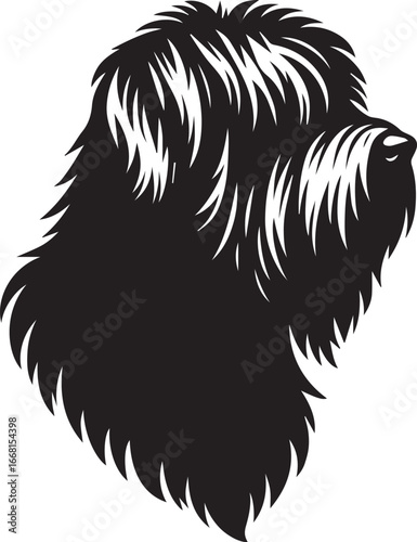 Briard Dog vector in black and white